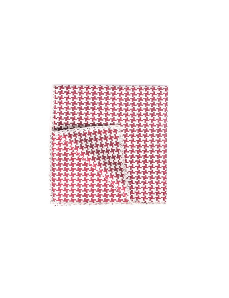 PS03M00-Maroon-3 White-pattern Pocket square