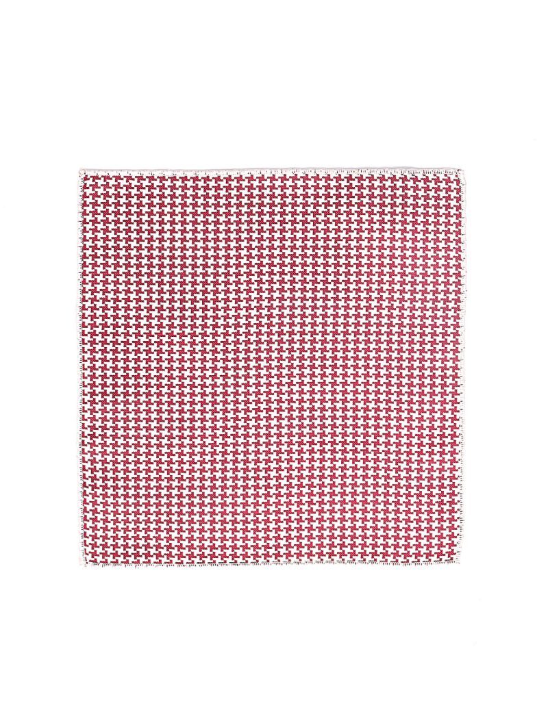 PS03M00-Maroon-4 White-pattern Pocket square