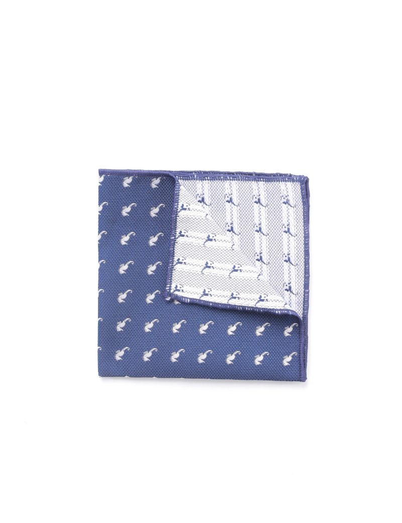 White seahorse Pocket square