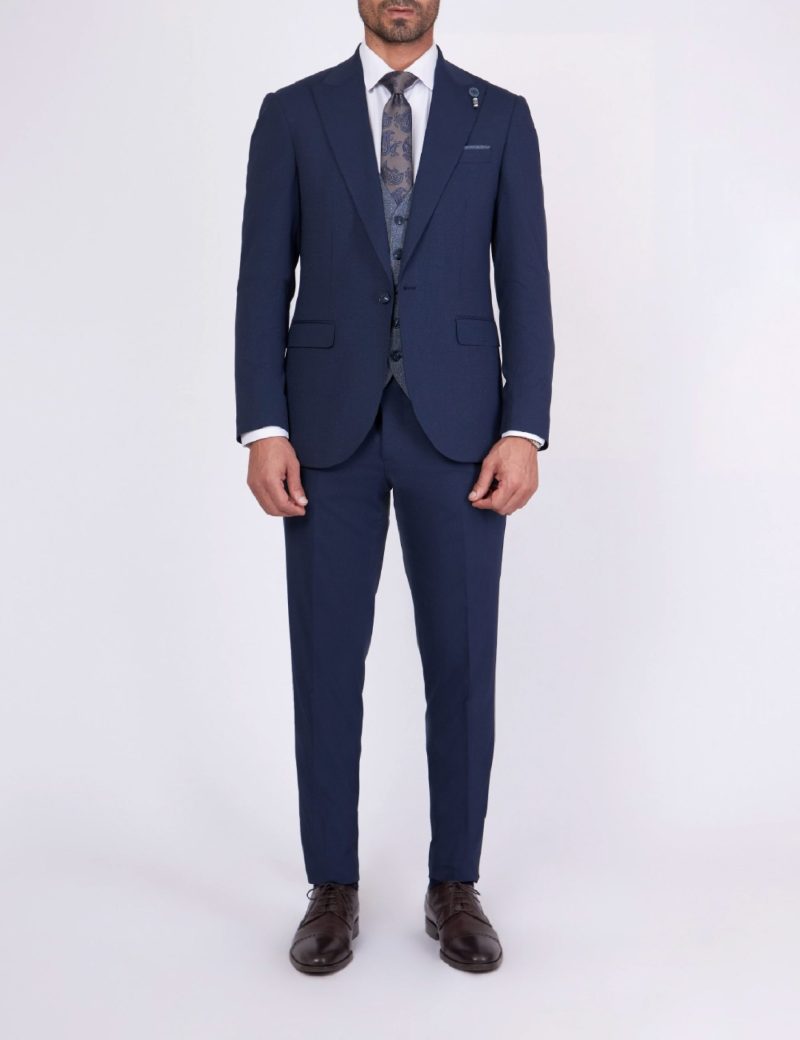 Slim Fit 3-Piece Suit Featuring Pin Striped Vest