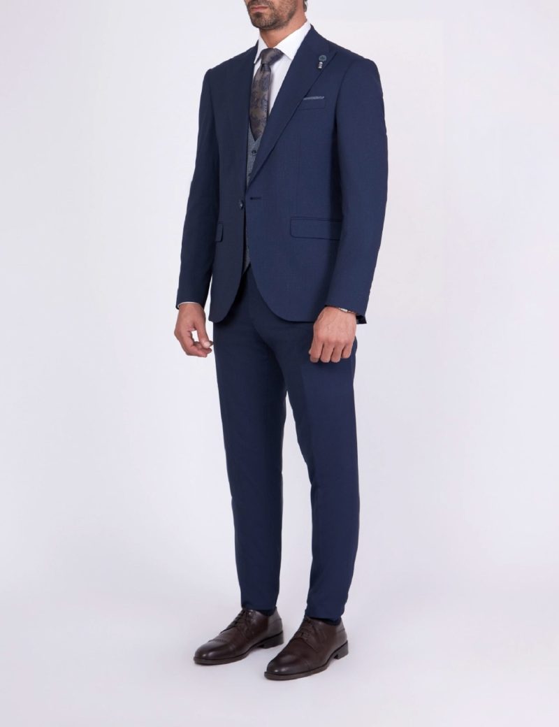 Slim Fit 3-Piece Suit Featuring Pin Striped Vest