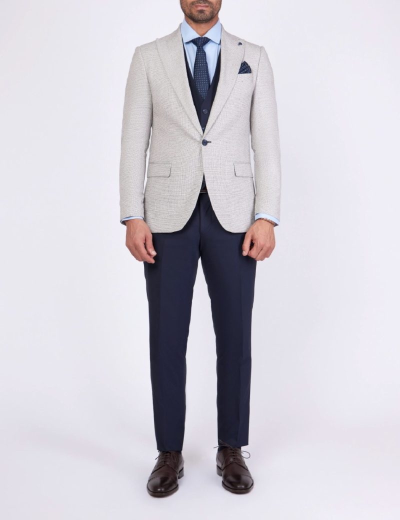 SK37SF02M001-Light-beige-navy-002-1 Slim-Fit 3-Piece Mismatched Suit