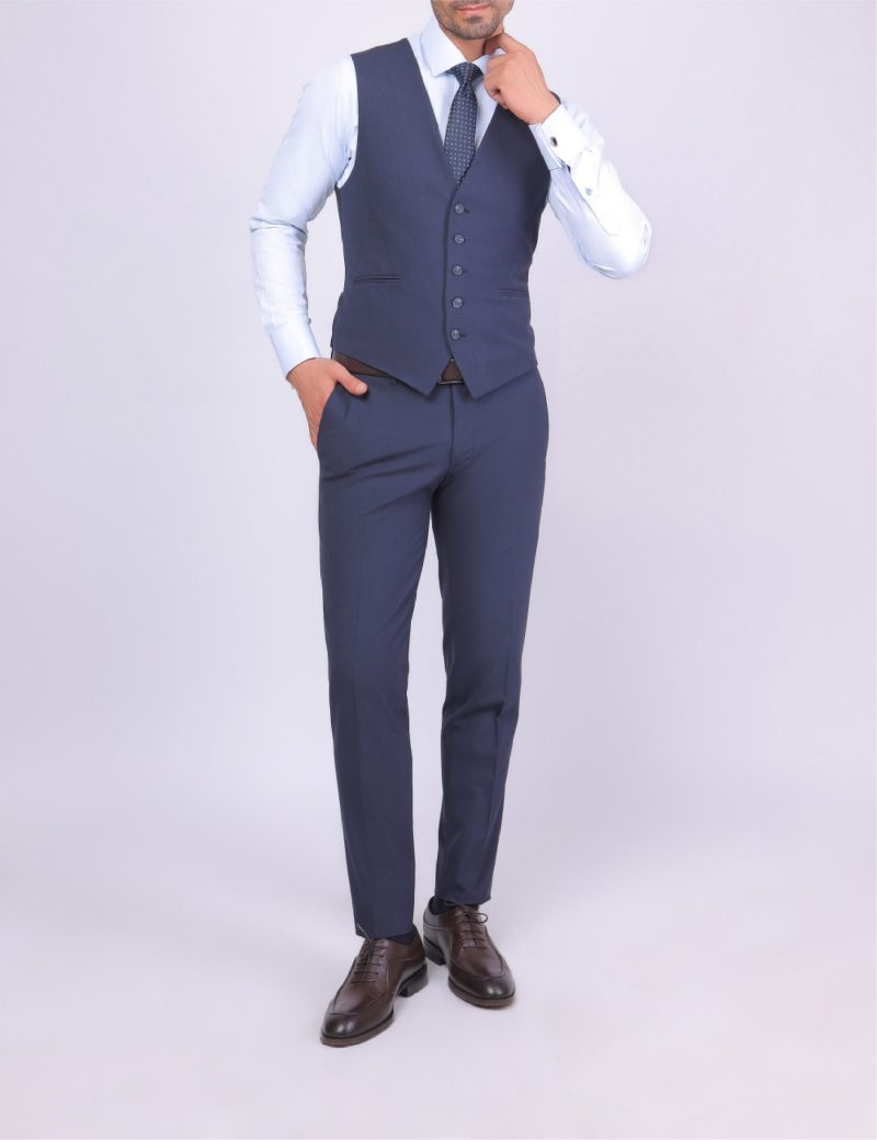 SK37SF02M001-Light-beige-navy-002-2 Slim-Fit 3-Piece Mismatched Suit