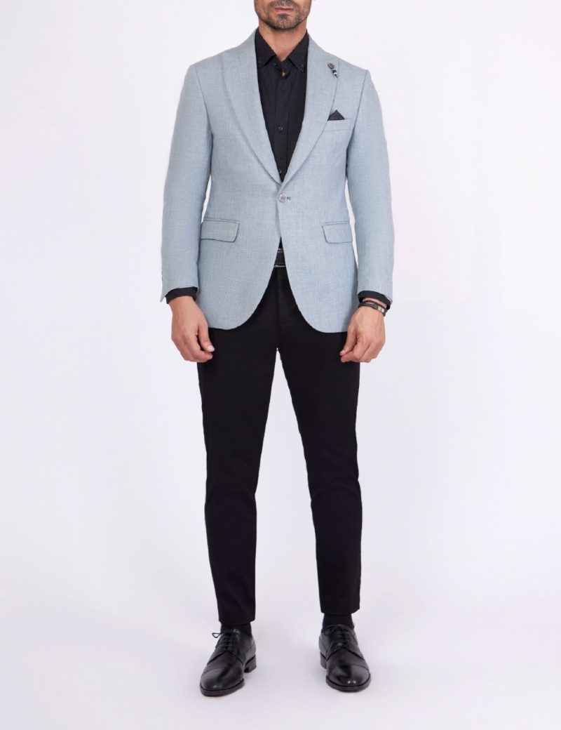 SK37SF04M001-Light-grey-005-1 Slim Fit Classic blazer