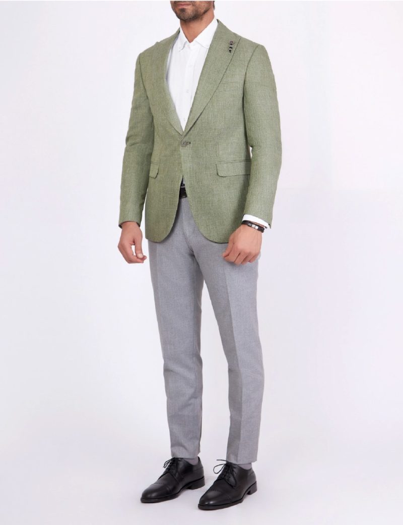 SK37SF04M001-Olive-523-1 Slim Fit Classic blazer