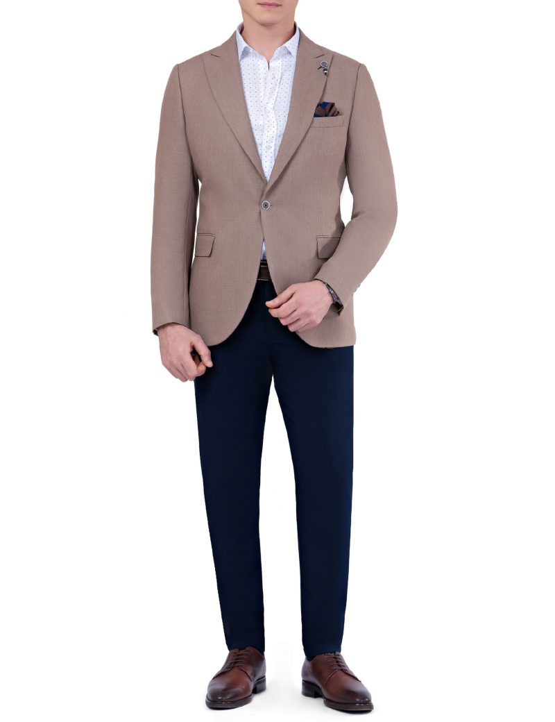 SK37SF04M002-Coffee-016-3 Summer Slim-Fit Classic Blazer