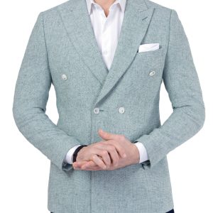 Men's double breasted linen blazer
