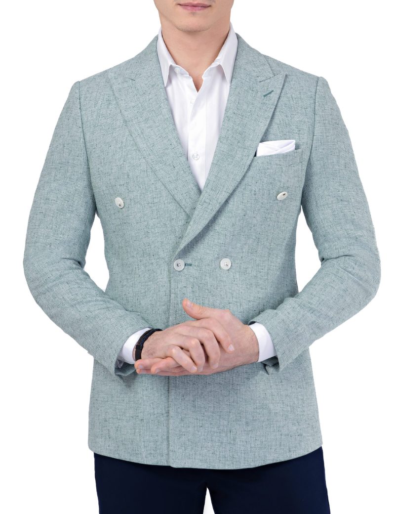 Men's double breasted linen blazer