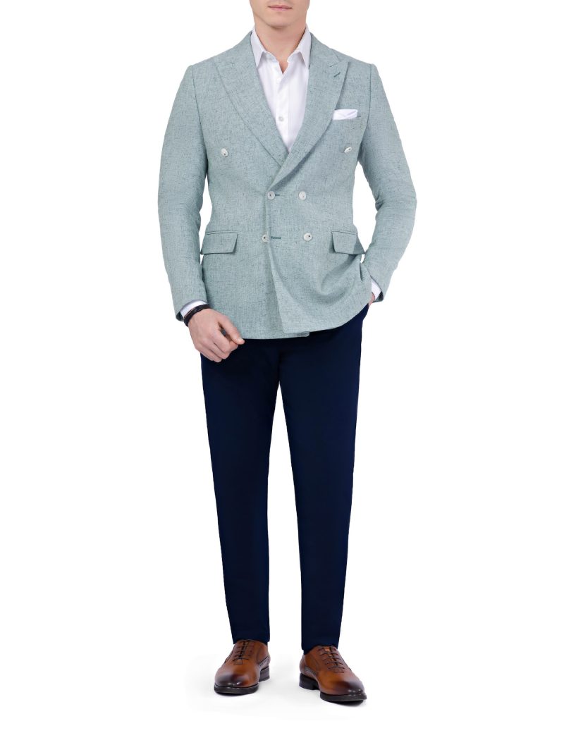 Men's double breasted linen blazer