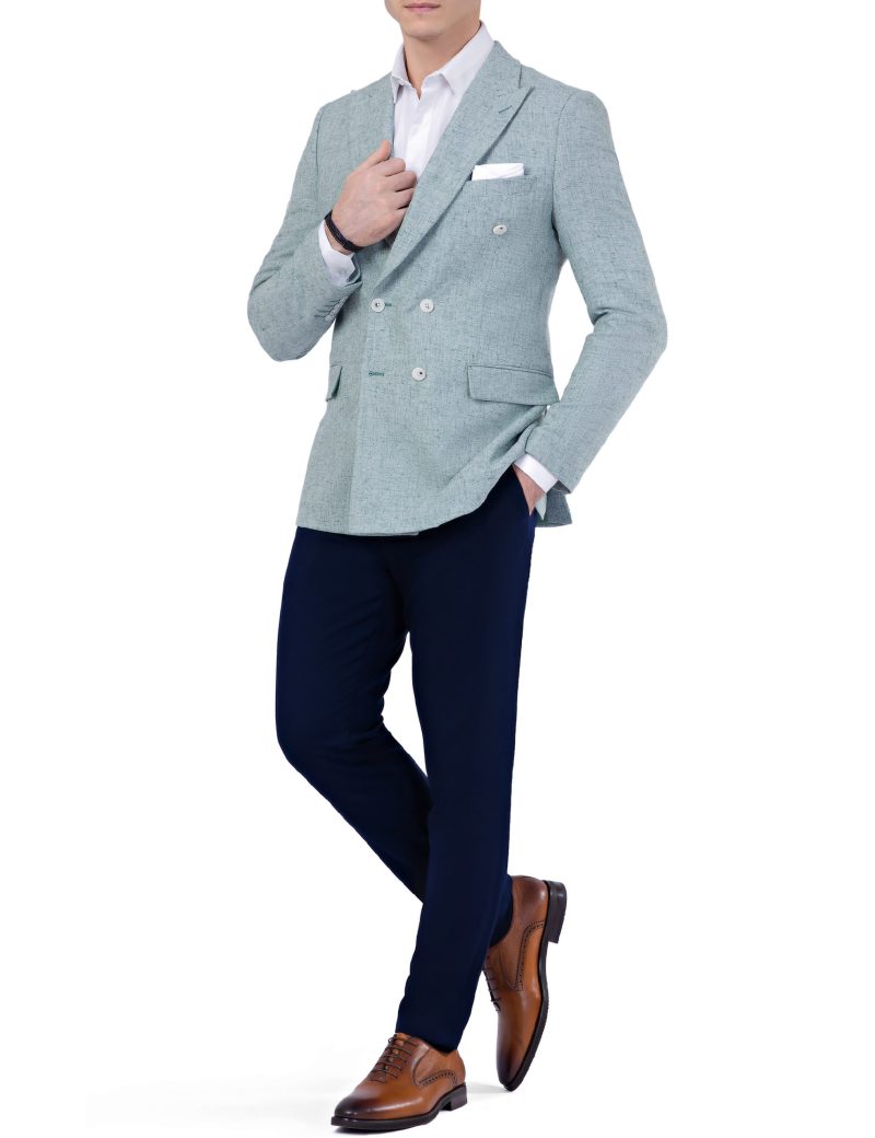 Men's double breasted linen blazer