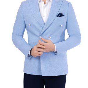 Men's double breasted linen blazer