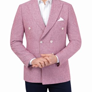 Men's double breasted linen blazer