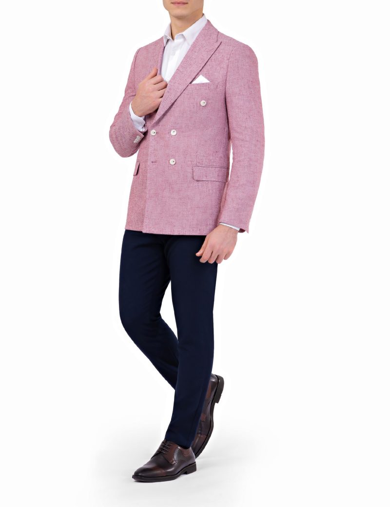 SK37SF04M003-Light-maroon-176-3 Men's double breasted linen blazer