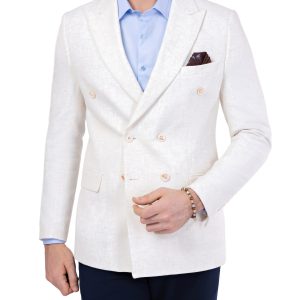 Men's double breasted linen blazer