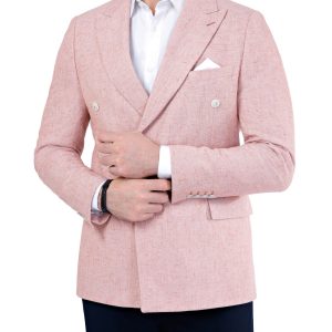 Men's double breasted linen blazer