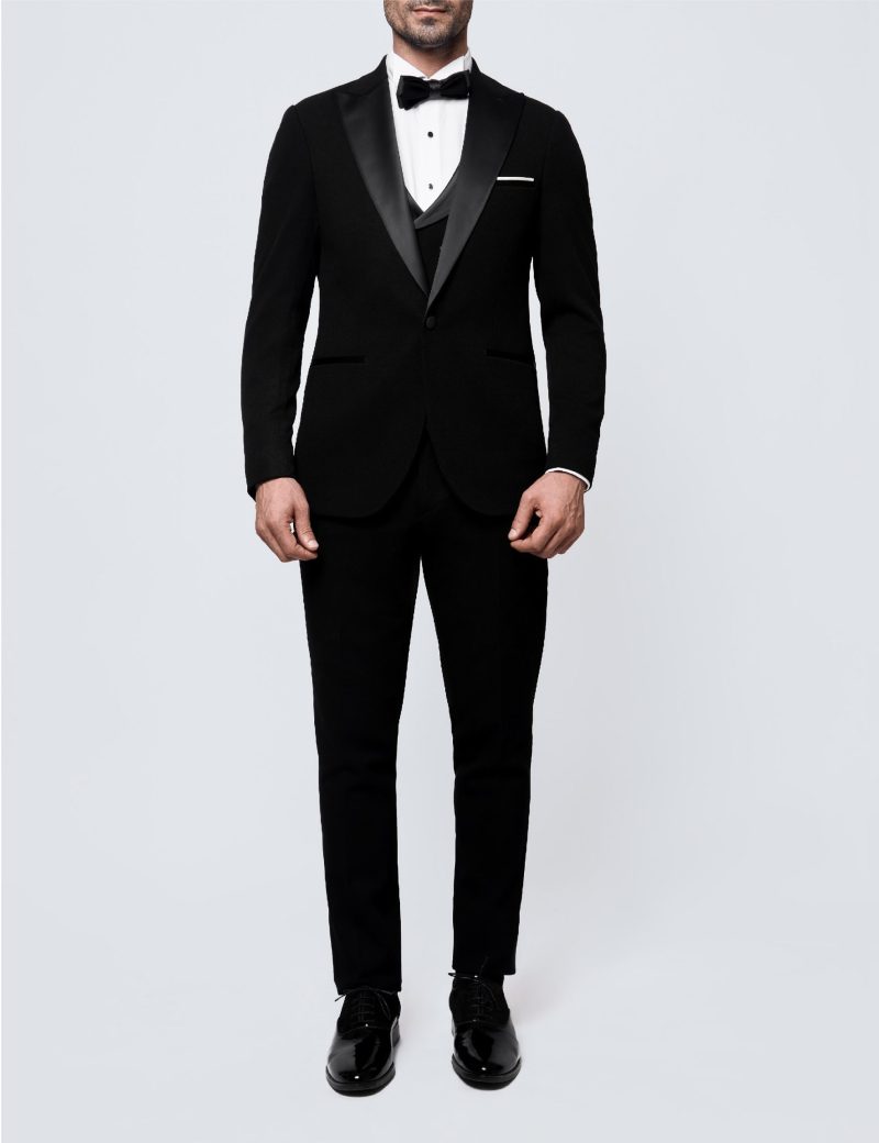 SK37SF18M001-Black-001-1 Tuxedo suit with a double-breasted vest