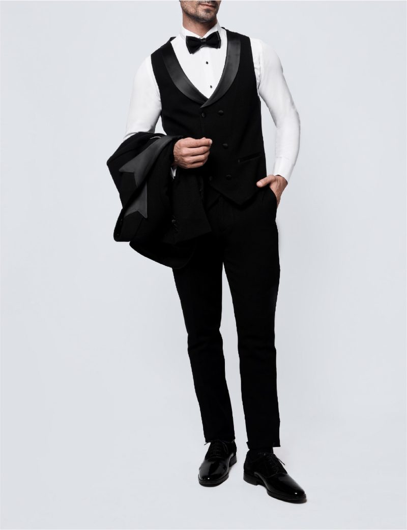SK37SF18M001-Black-001-2 Tuxedo suit with a double-breasted vest