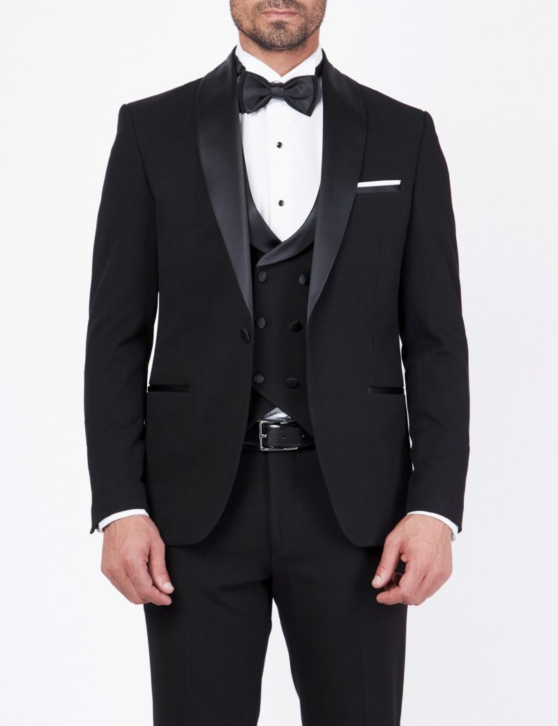 SK37SF18M002-Black-001-4 Crepe Slim-Fit Groom Suit with Shawl satin lapel