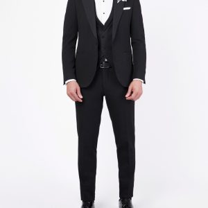 Tuxedo suit with a paisley lapel