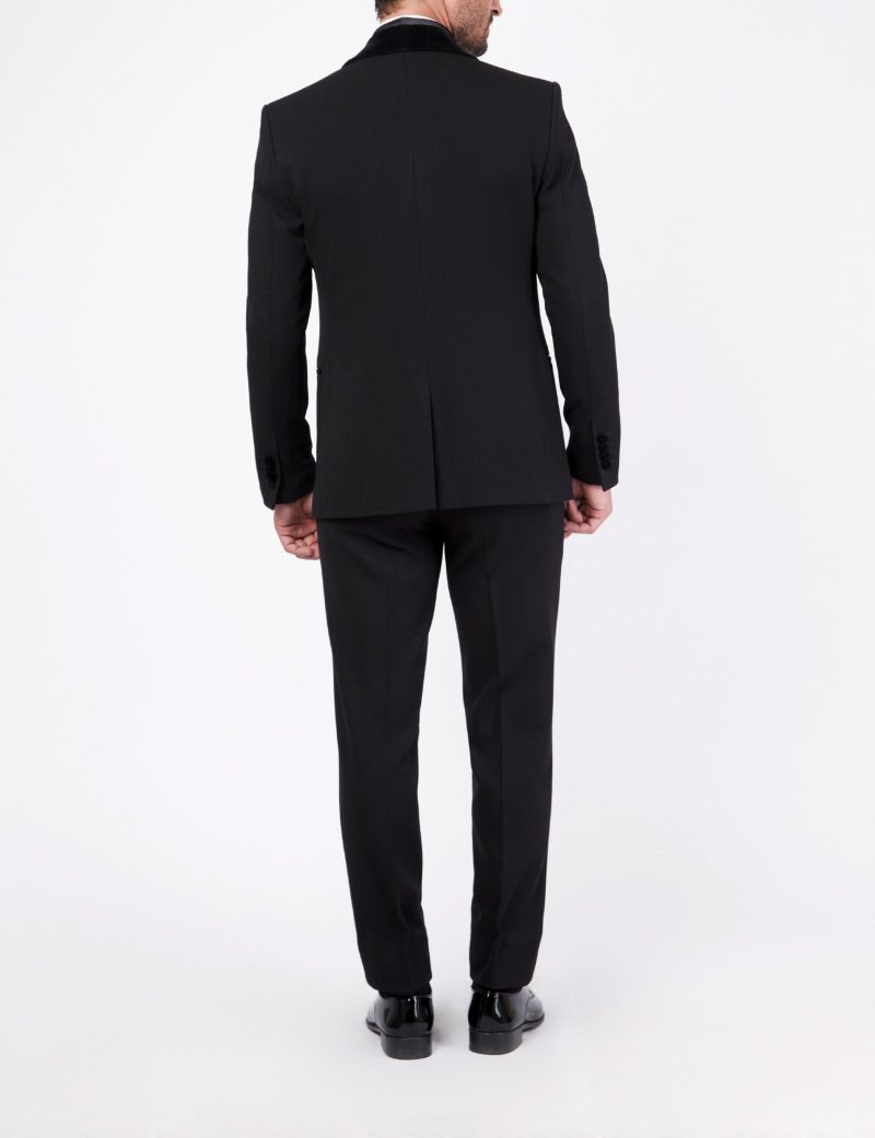 Tuxedo suit with a velvet lapel
