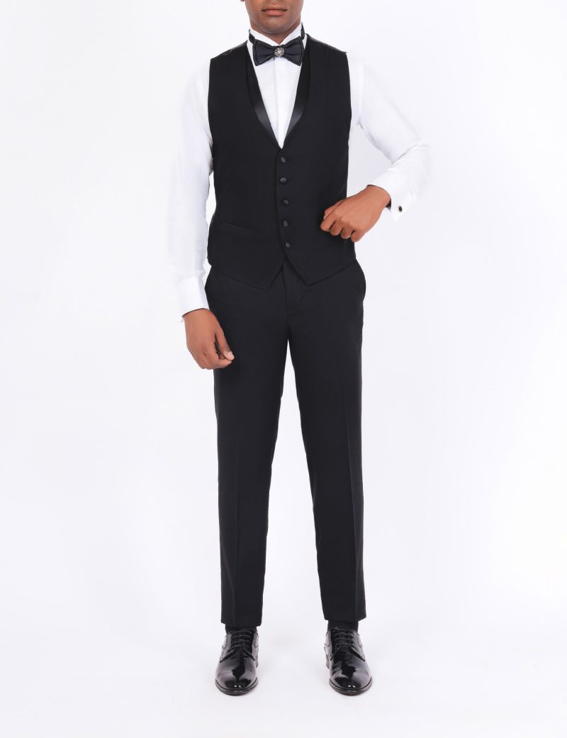 Slim-Fit Tuxedo Suit with Removable Shawl Satin Lapel
