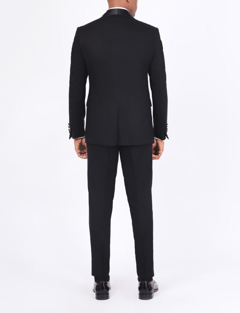 Slim-Fit Tuxedo Suit with Removable Shawl Satin Lapel