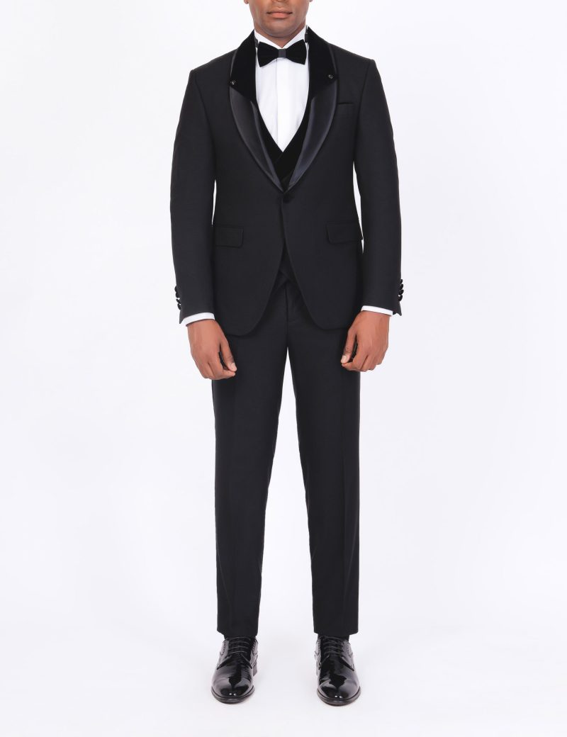 SK37SF18M009-Black-044-1 Tuxedo suit with a double-breasted vest