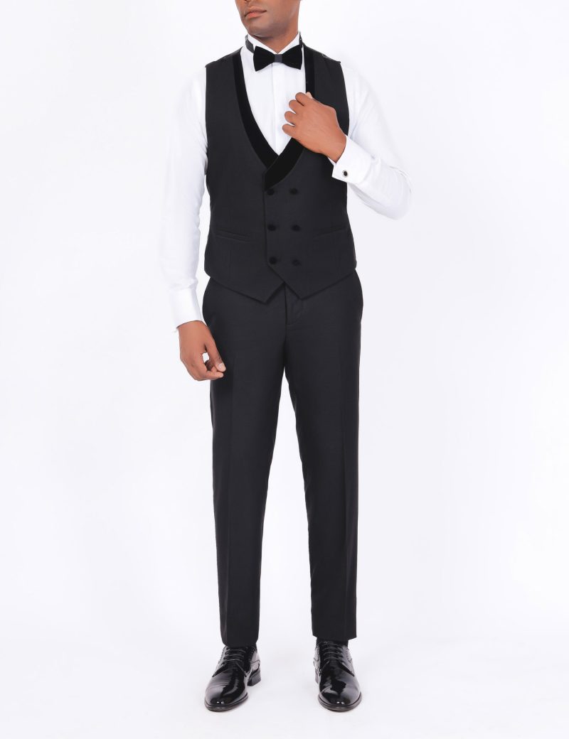 SK37SF18M009-Black-044-4 Tuxedo suit with a double-breasted vest