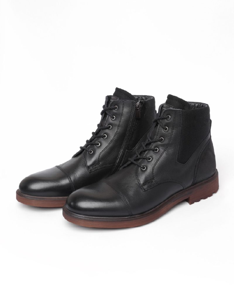 SK38CS14M003-Black-001-1 Men's half boot - genuine leather