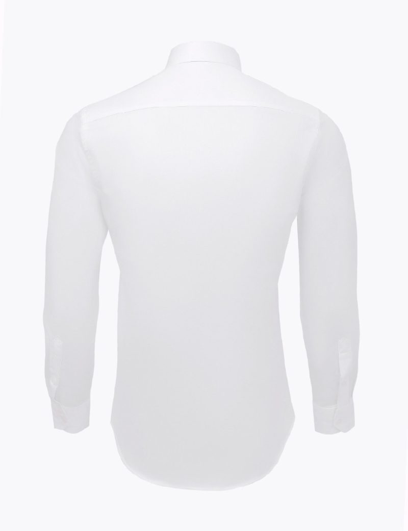 SK38SF01M001-White-394-4 Plain shirt with collar chain