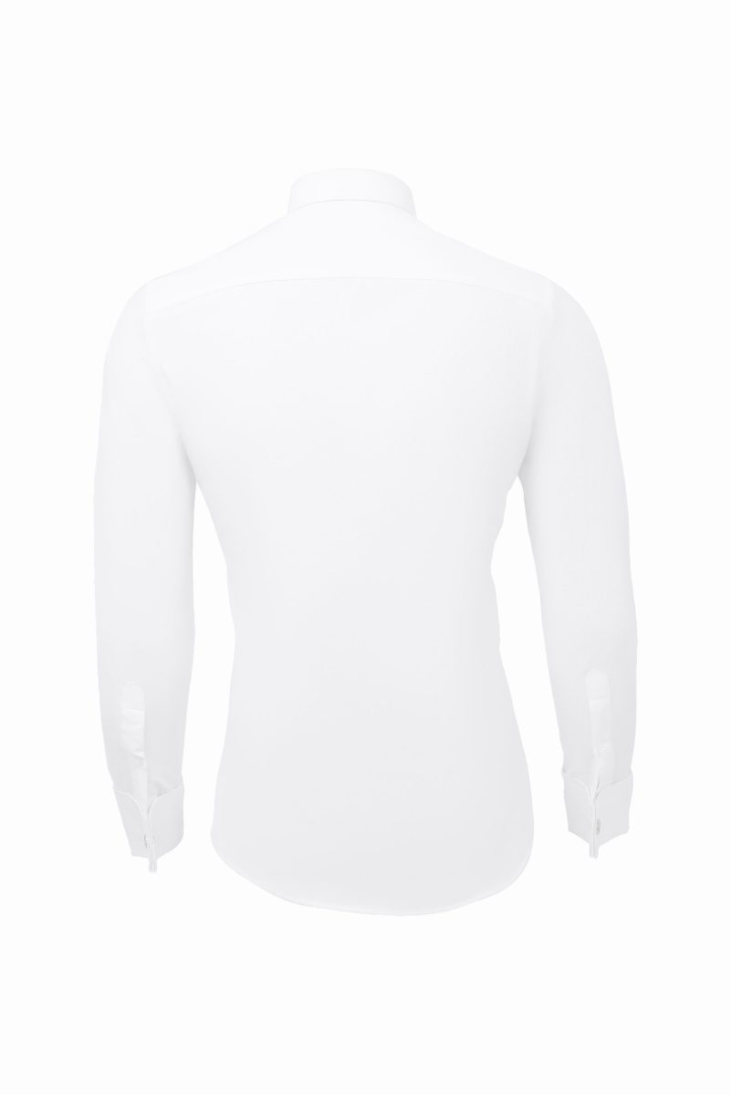 SK38SF01M011-White-394-2 Slim Fit Cufflinks Shirt