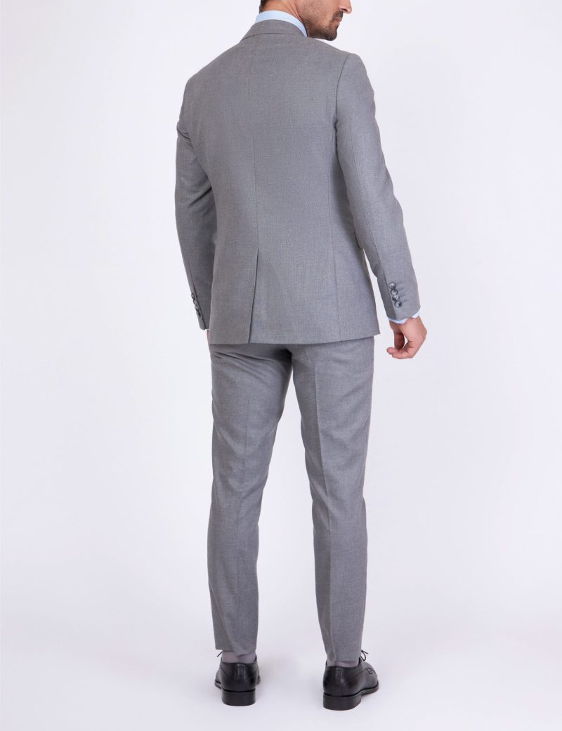 SK38SF02M008-Grey-005-2 Slim Fit 2 - Piece Classic suit