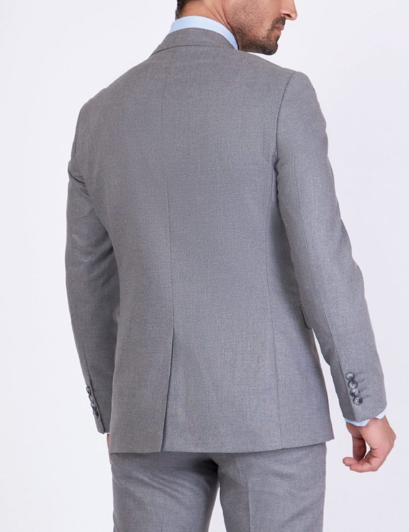SK38SF02M008-Grey-005-5 Slim Fit 2 - Piece Classic suit
