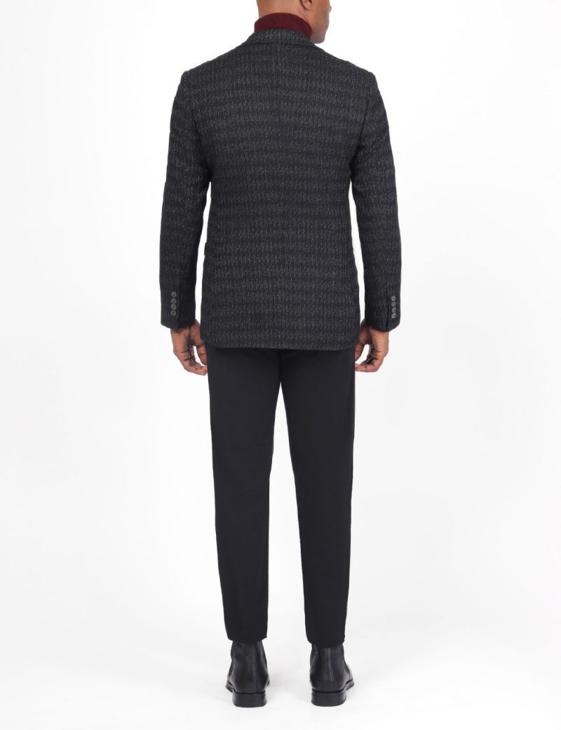 SK38SF04M002-Black-001-4 Men's Wool Classic Blazer in Slim Fit