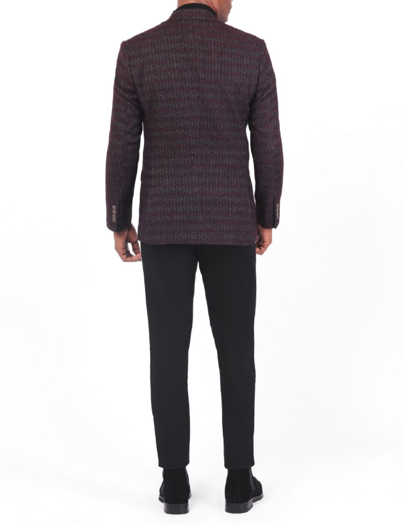 SK38SF04M002-Maroon-043-2 Men's Wool Classic Blazer in Slim Fit