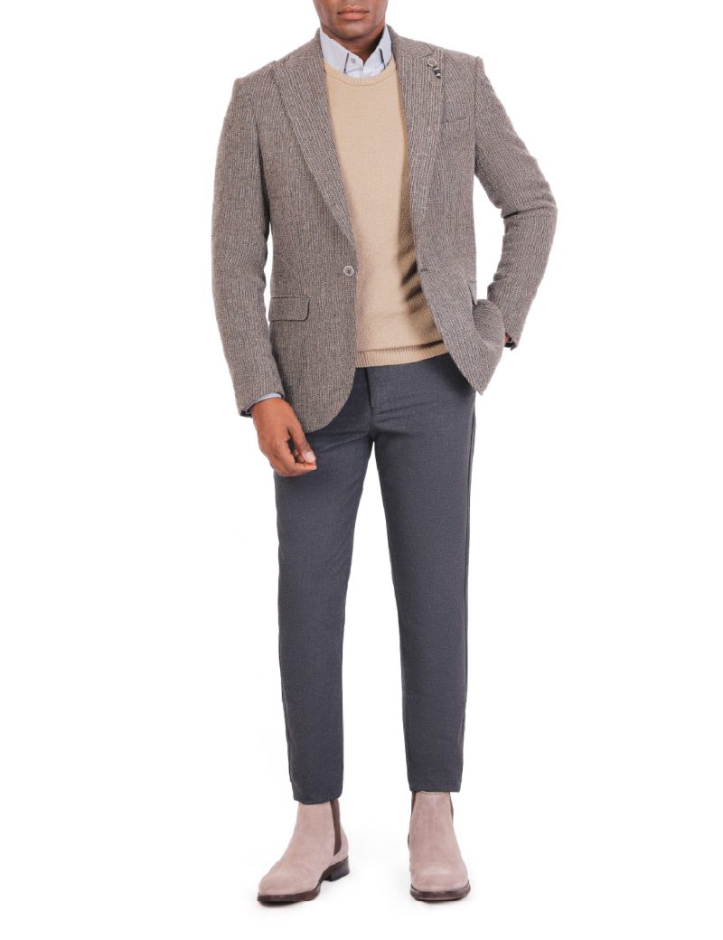 SK38SF04M004-Brown-016-2 Men’s Striped Blazer in Wool