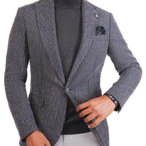 Men’s Striped Blazer in Wool