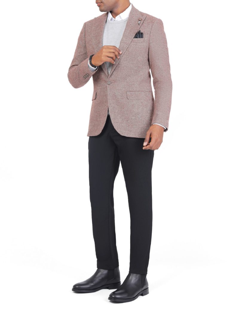 SK38SF04M005-Brown-016-3 Men’s Slim Fit Blazer in Wool