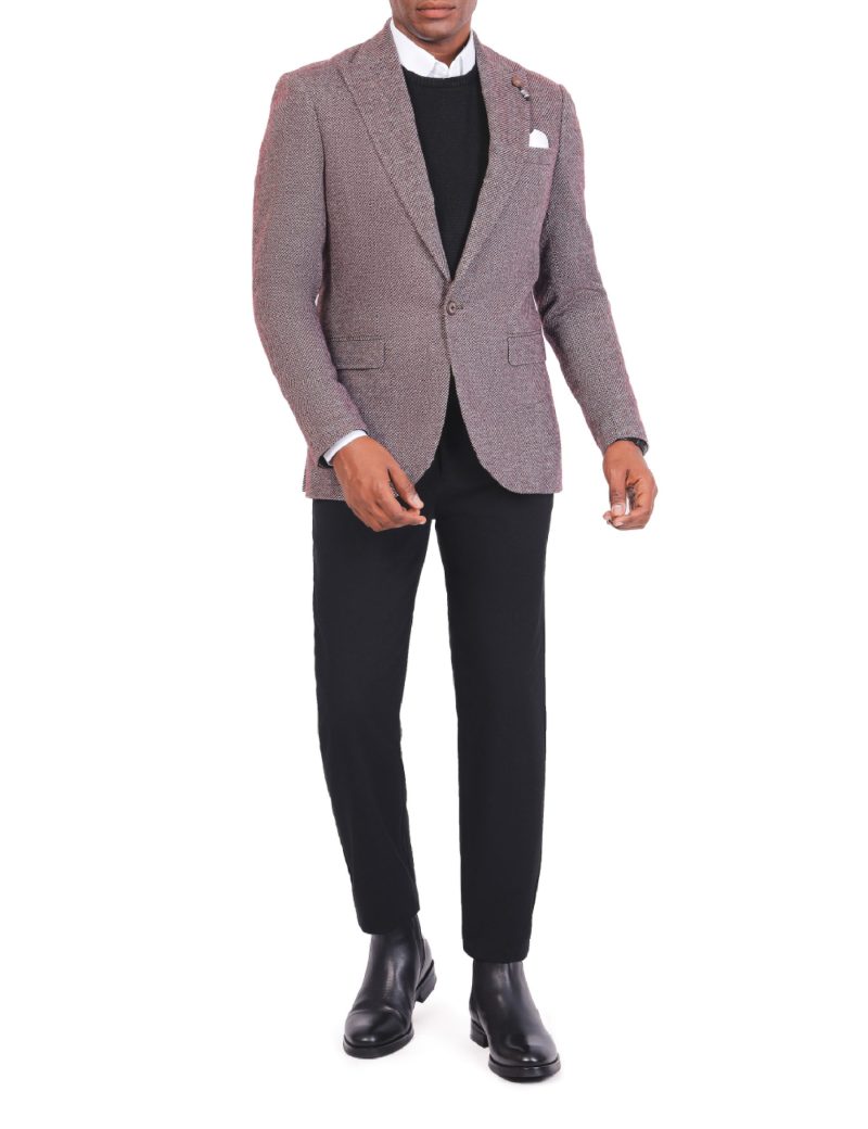 SK38SF04M005-Maroon-043-2 Men’s Slim Fit Blazer in Wool