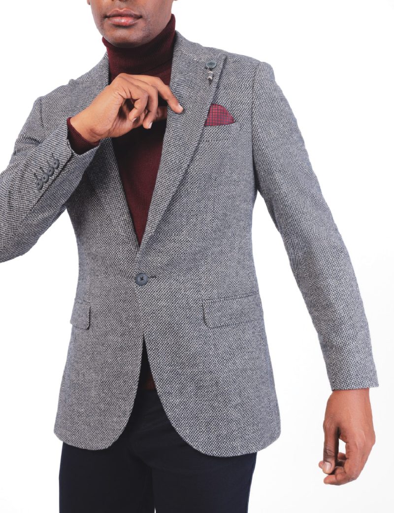 SK38SF04M005-Navy-019-1 Men’s Slim Fit Blazer in Wool