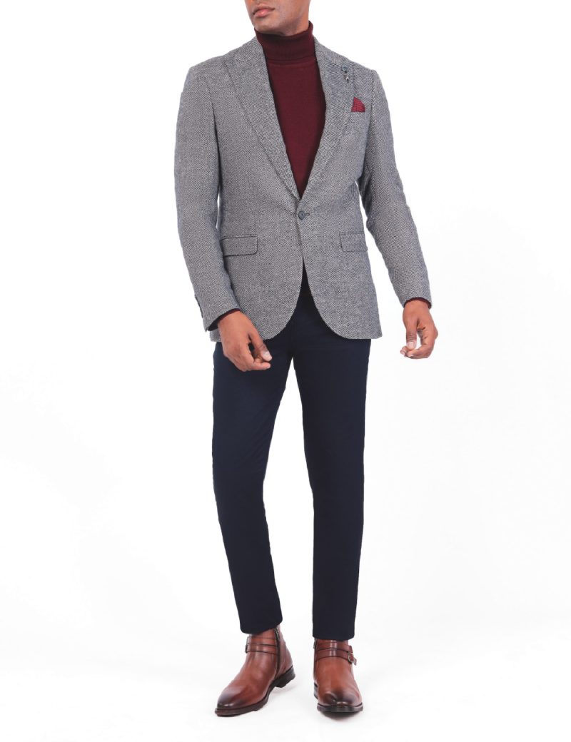 SK38SF04M005-Navy-019-2 Men’s Slim Fit Blazer in Wool