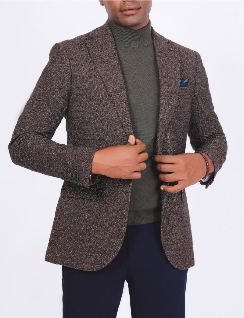 SK38SF04M006-Brown-016-1 Slim-Fit Men's Wool Blazer