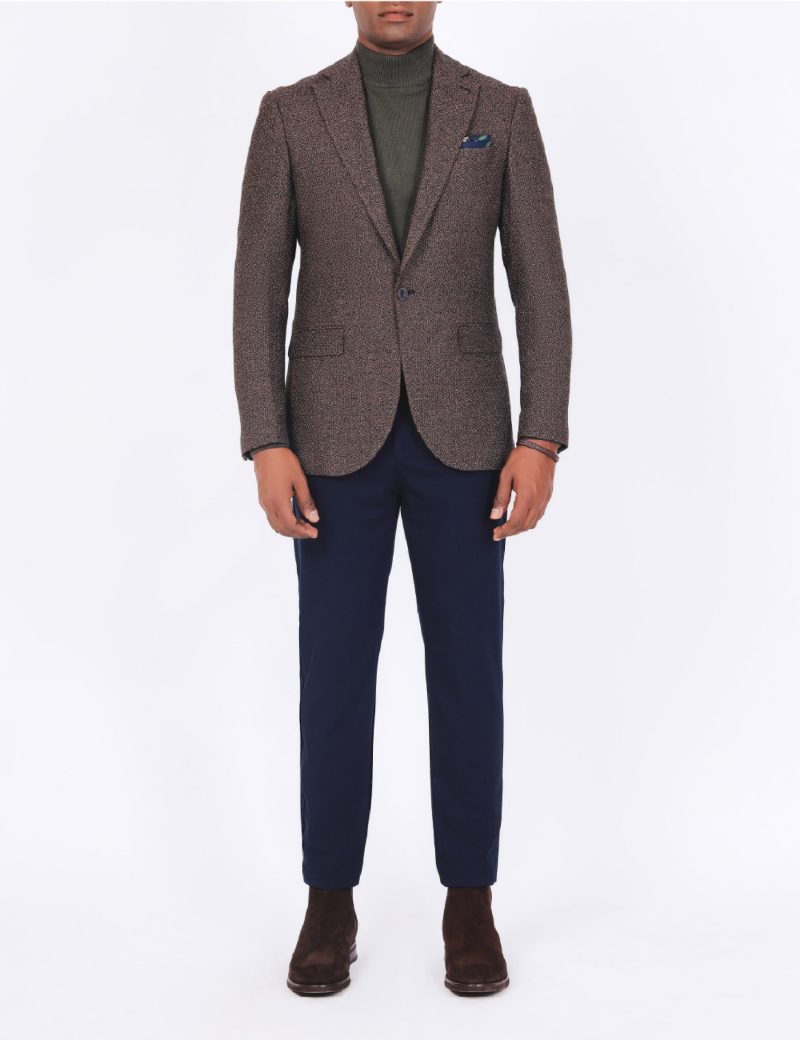 SK38SF04M006-Brown-016-2 Slim-Fit Men's Wool Blazer