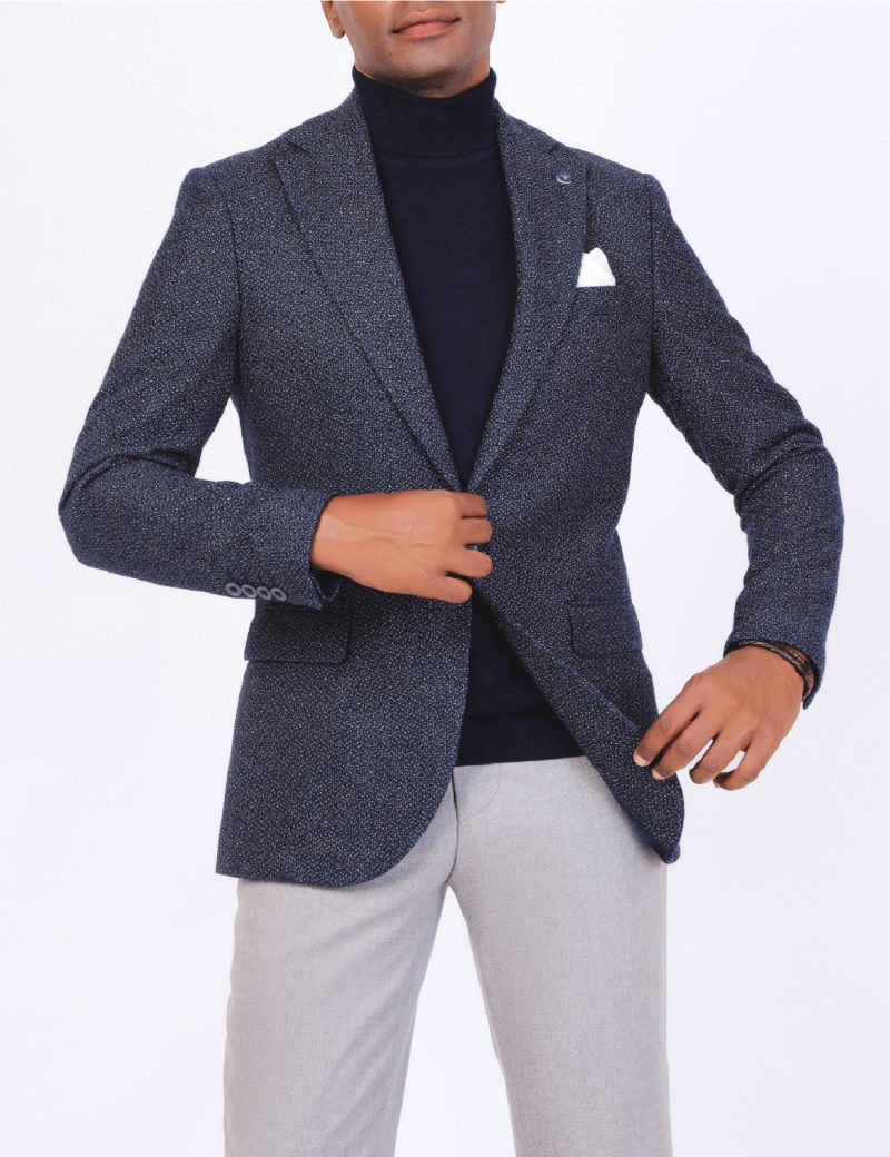 SK38SF04M006-Navy-019-1 Slim-Fit Men's Wool Blazer
