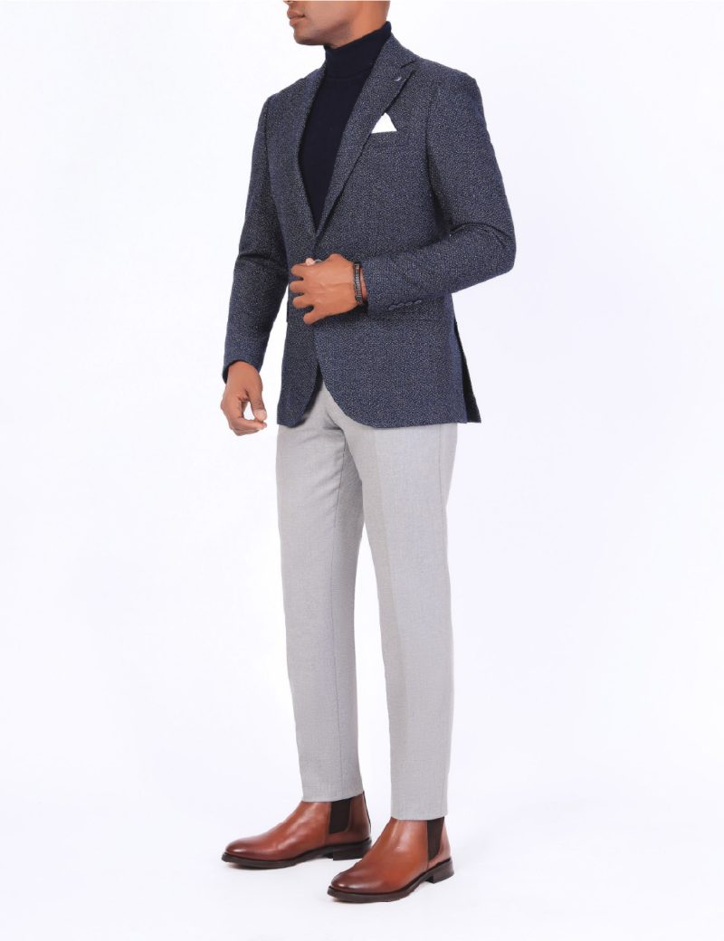 SK38SF04M006-Navy-019-4 Slim-Fit Men's Wool Blazer