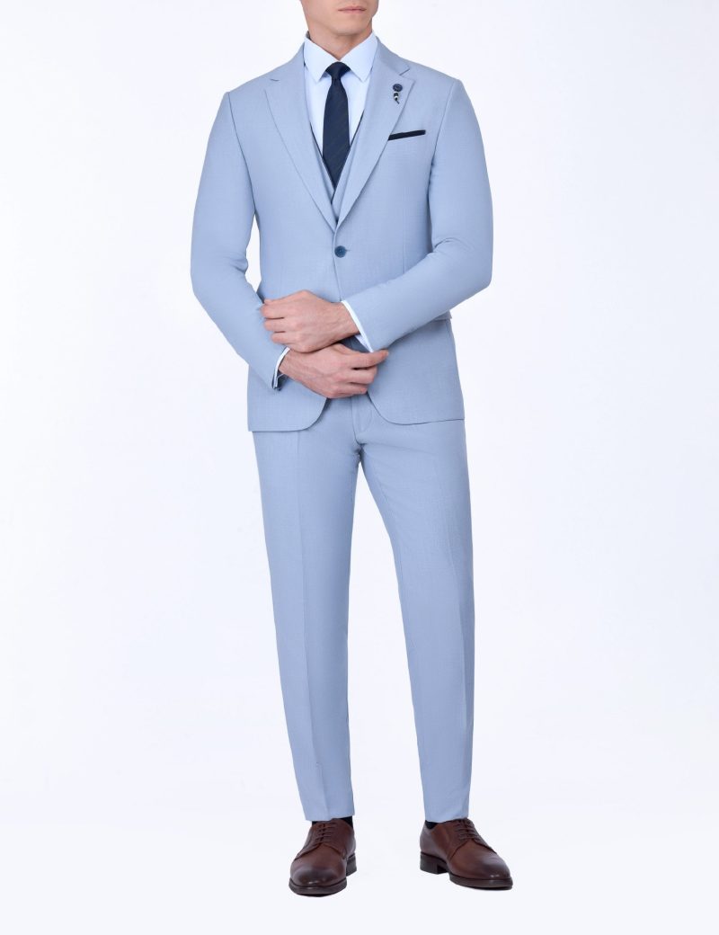 SK39SF02M003-Light-blue-002-1 Slim-Fit 3-Piece Classic Suit