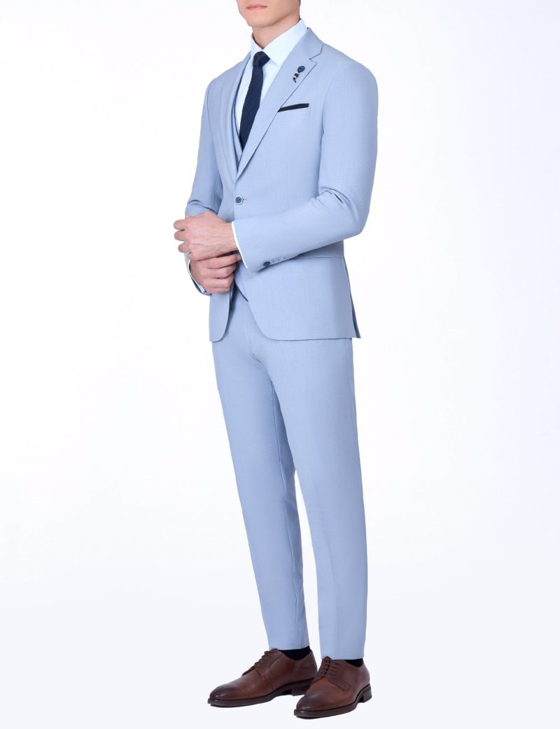 SK39SF02M003-Light-blue-002-5 Slim-Fit 3-Piece Classic Suit