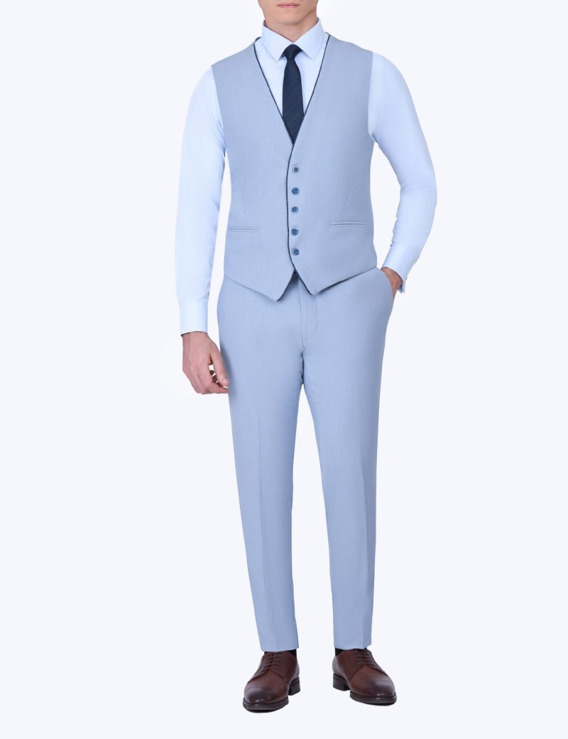 SK39SF02M003-Light-blue-002-6 Slim-Fit 3-Piece Classic Suit