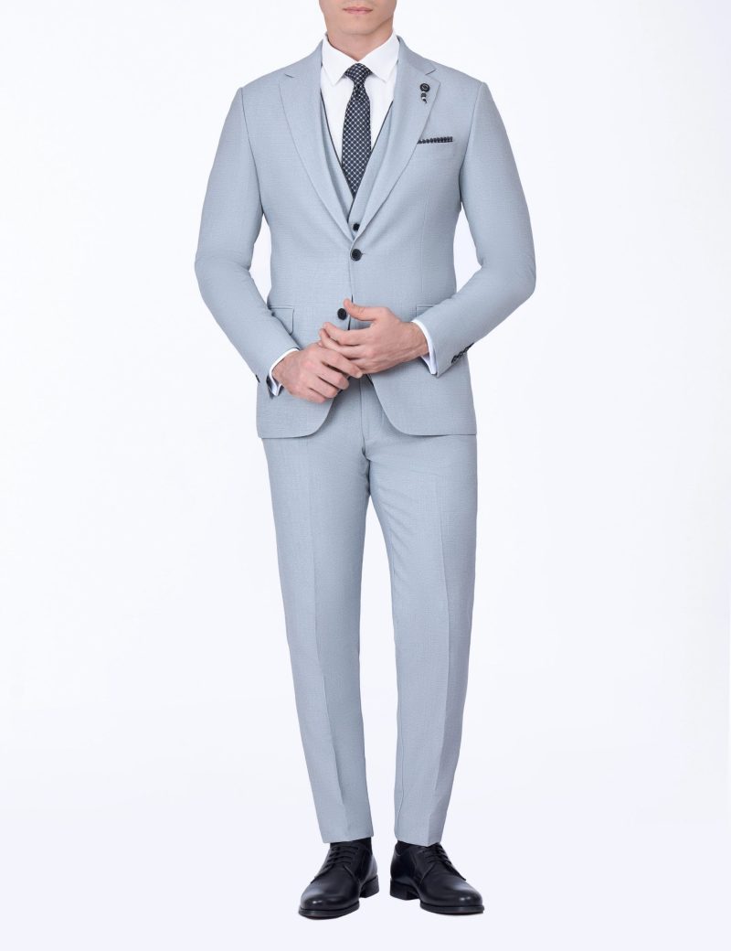SK39SF02M003-Light-grey-005-1 Slim-Fit 3-Piece Classic Suit
