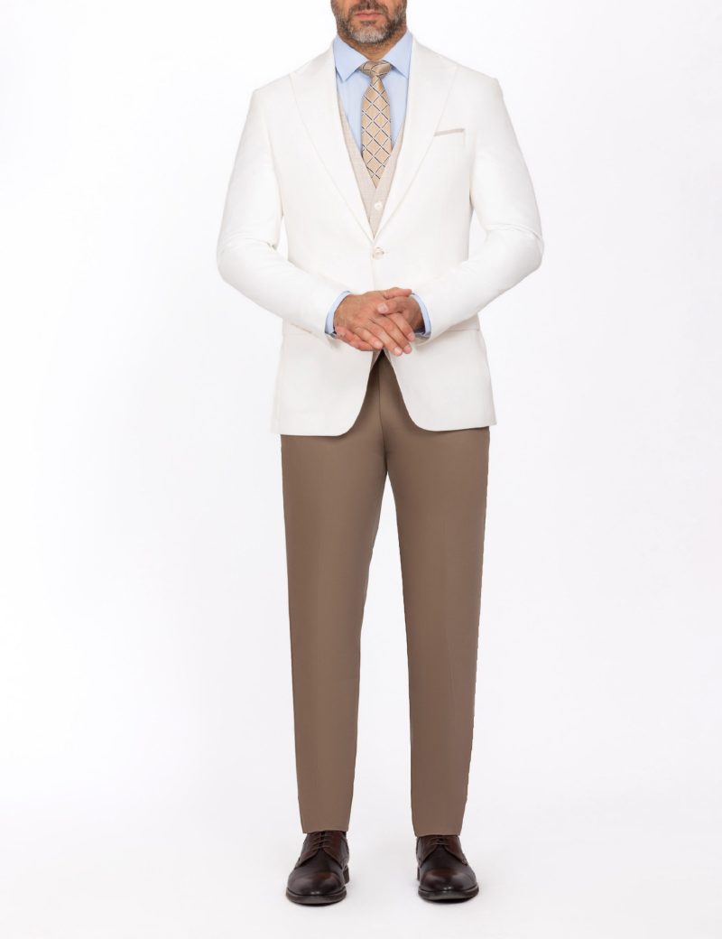 SK39SF02M006-Off-white-394-1 Three Combination Slim-Fit 3-Piece Suit